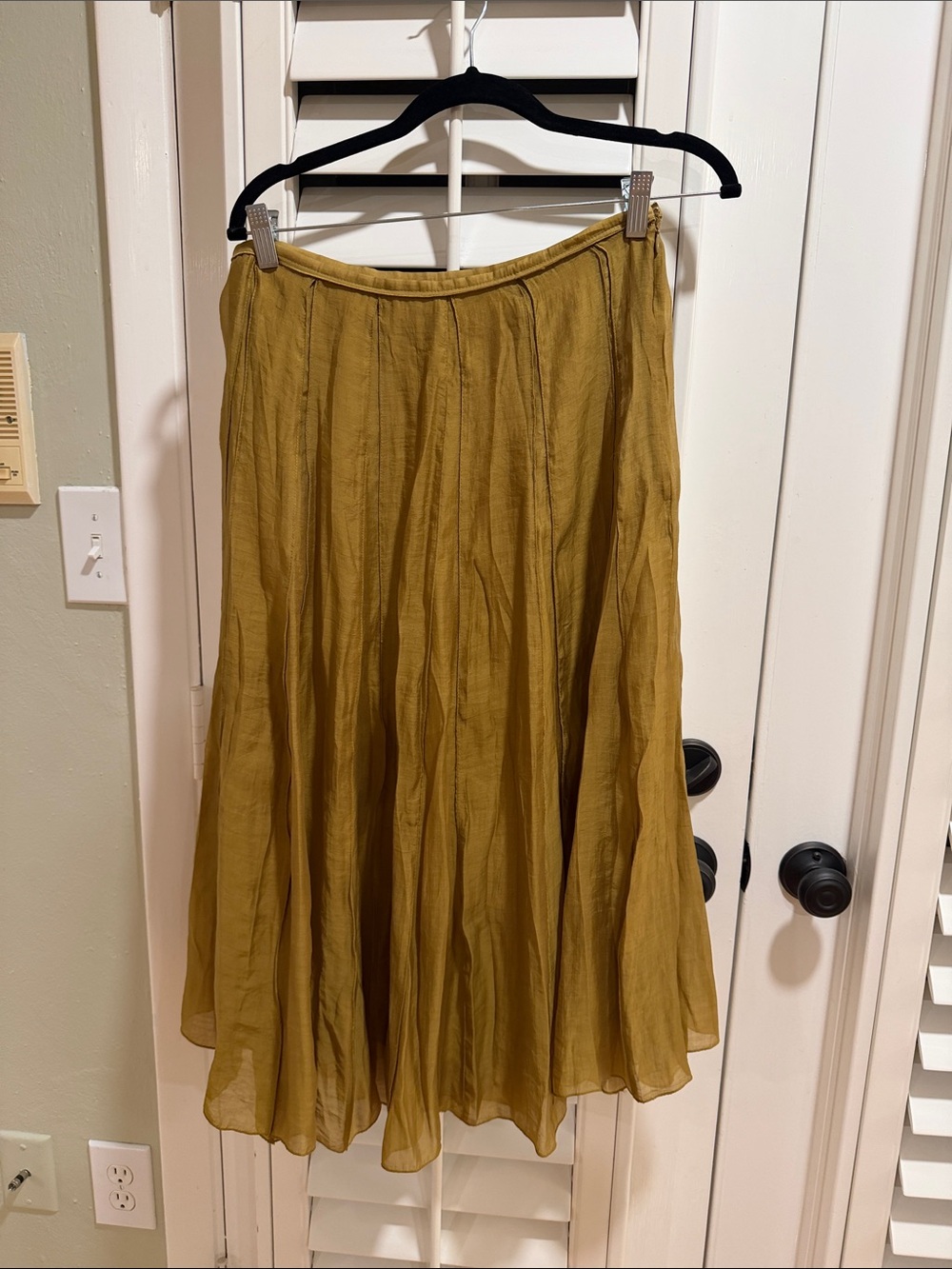 Zara Mustard A-Line Midi Skirt